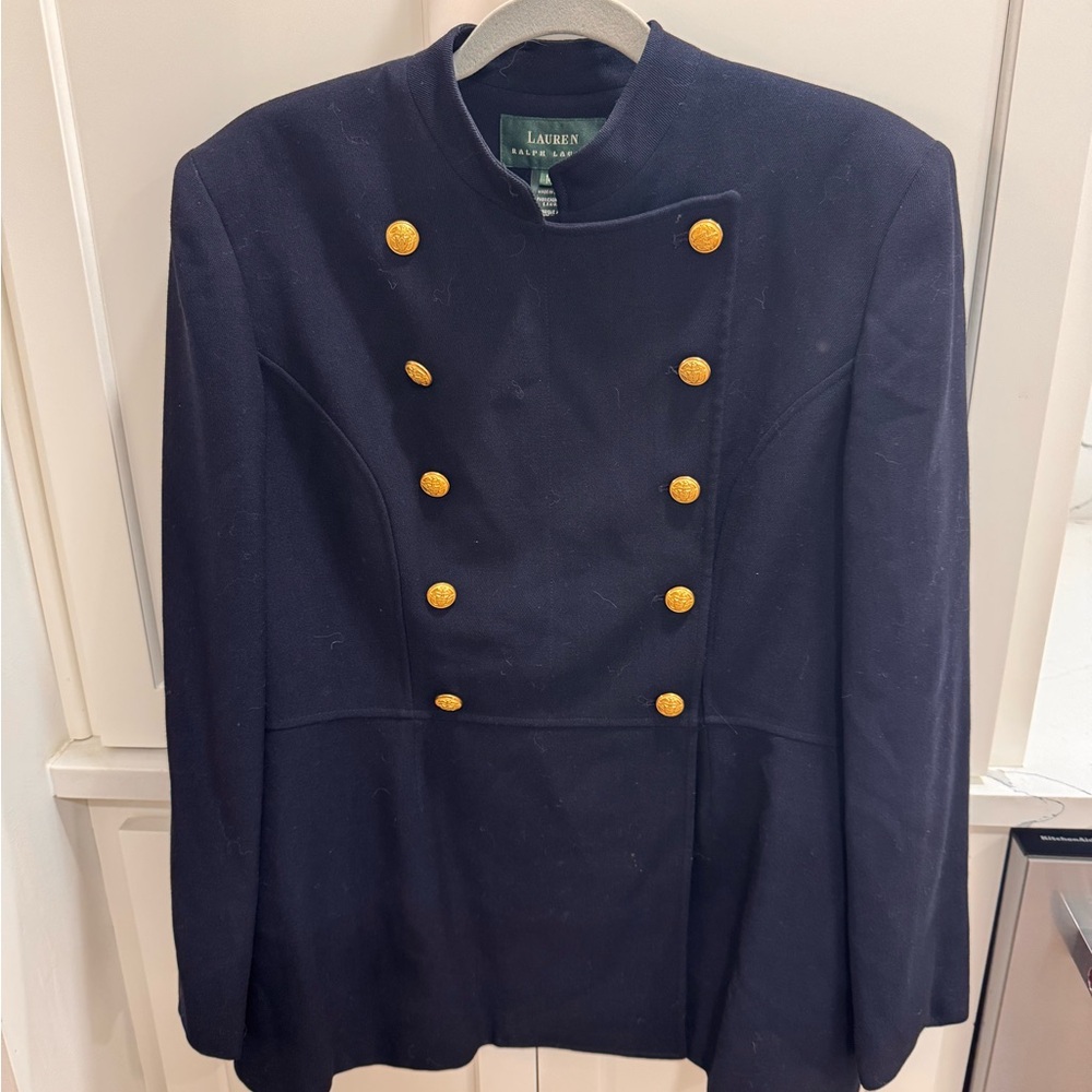 Ralph Lauren Classic Navy Blazer with Gold Accents